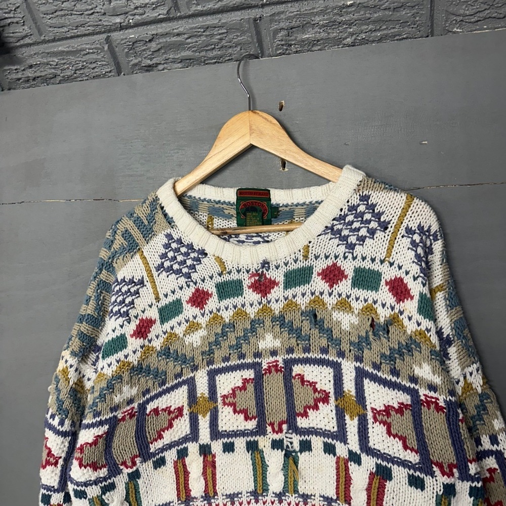 Boston Trader Limited Edition Knitted By‎ Hand Fair Isle Sweater Mens L